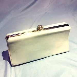VINTAGE Mint Clutch with Chain Hand Loop